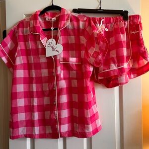 Buddy Love Pink Checkered Pajama Set NWT
